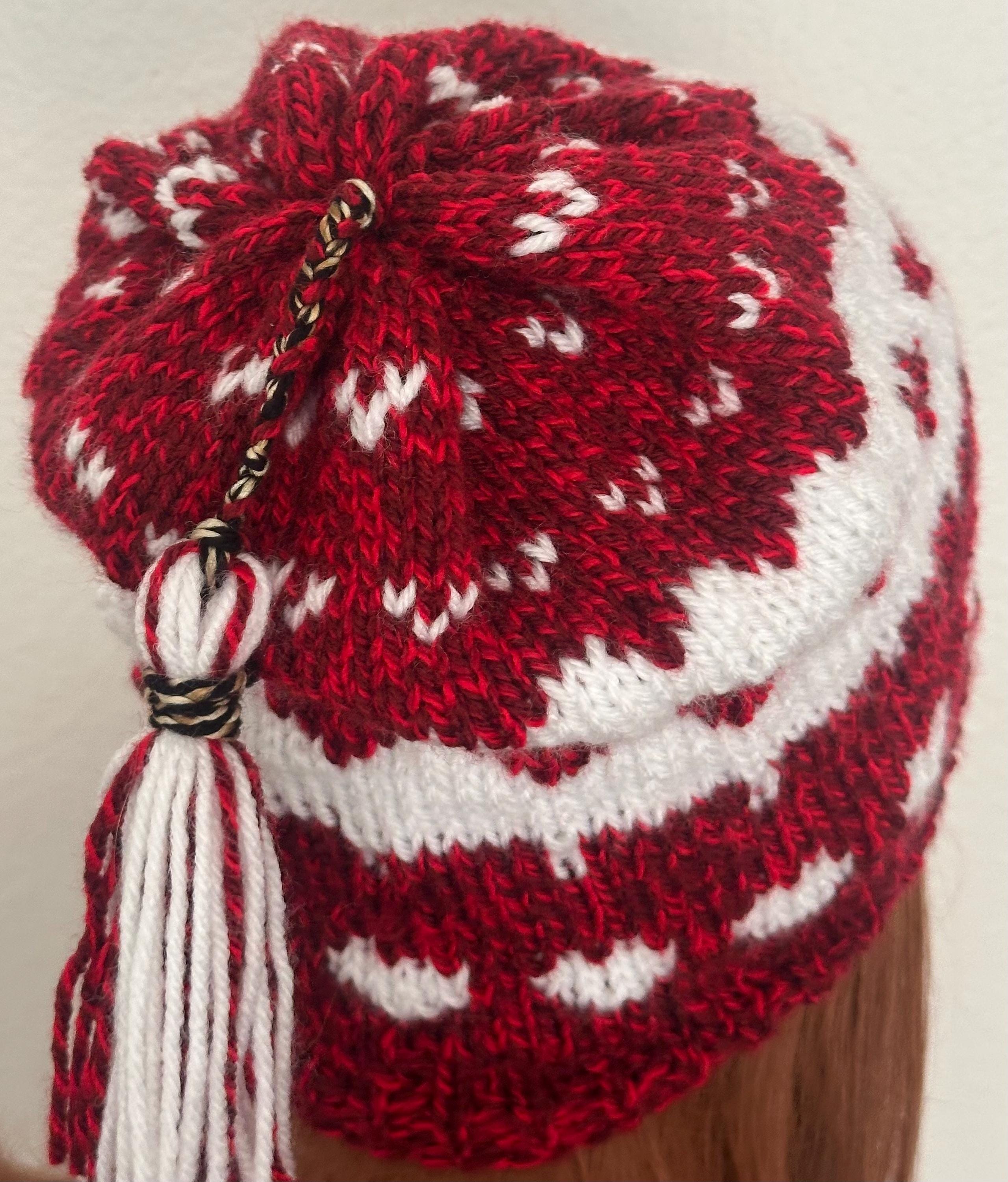 Hand Knits 2 Love Slouch Beanie Hat Tassel Hearts Designer Fashion Boho Chic Hip Twisted Love Heart Cable Knit Hat Pattern (PDF Download  main image 3