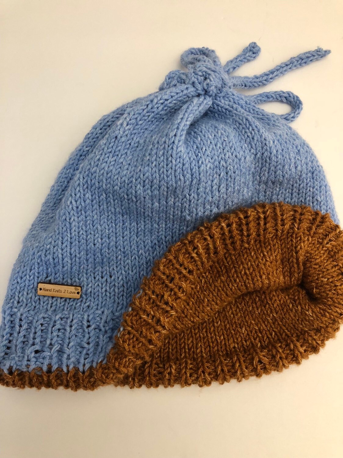 Hand Knits 2 Love Beanie Reversible Two Sided Two Ply Ties  display picture 3