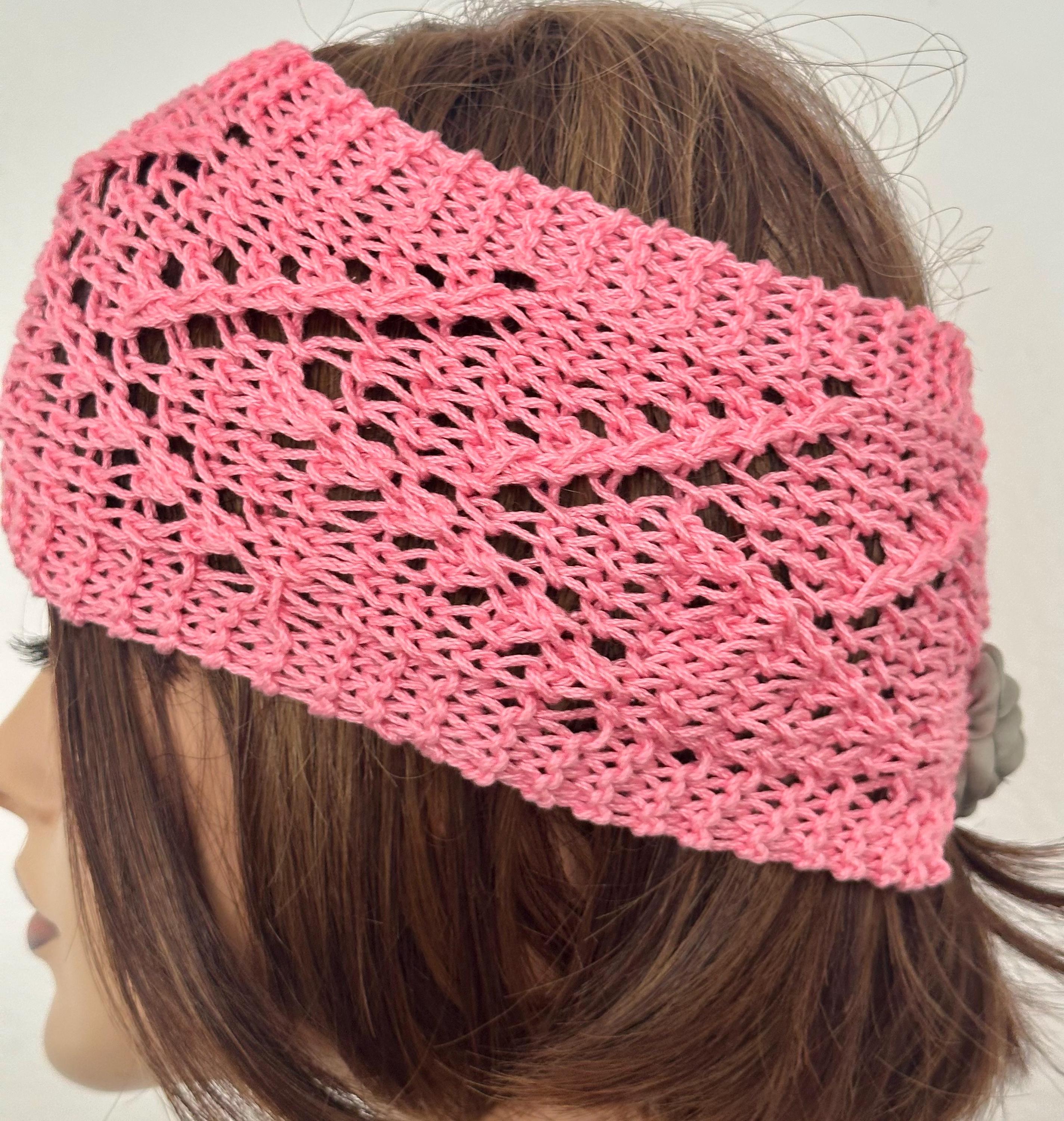 Hand Knits 2 Love Bandana Headband Turban Headwrap Pink Shine Bow Designer Hip Hand Knits 2 Love Cotton Headband Headwrap Bandana Turban  main image 3