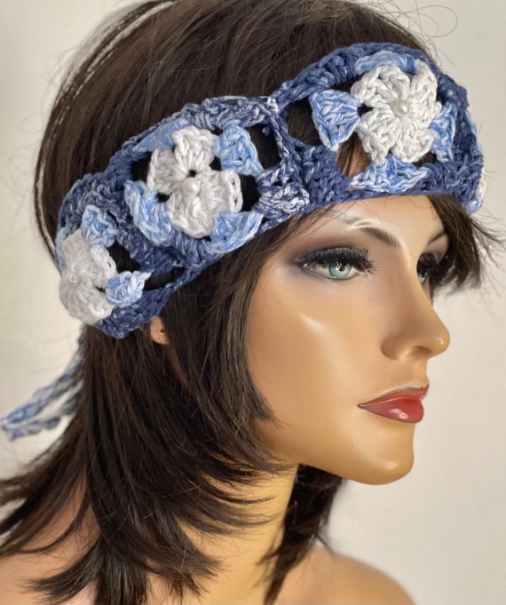 Hand Knits 2 Love a Cotton Bandana Headband Scarf Neckwrap  display picture 3