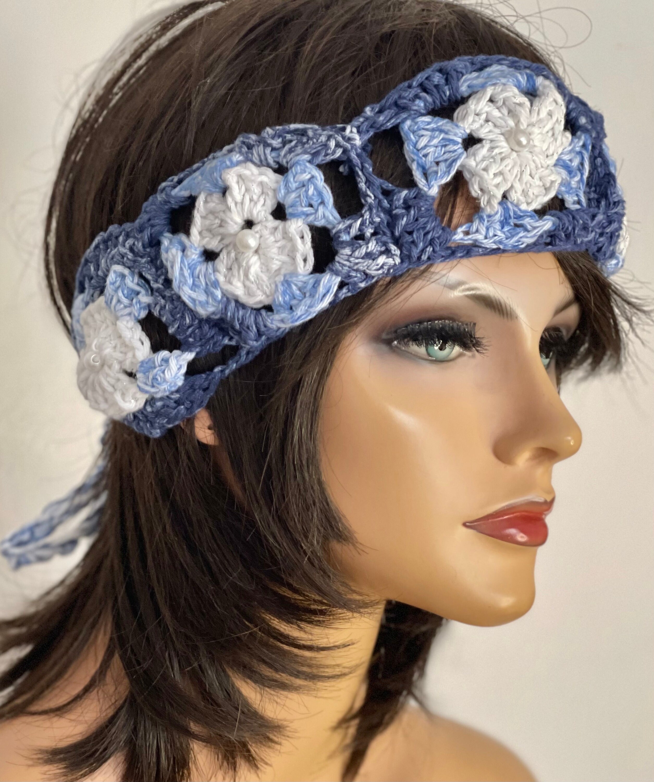 Hand Knits 2 Love a Cotton Bandana Headband Scarf Neckwrap  display picture 3