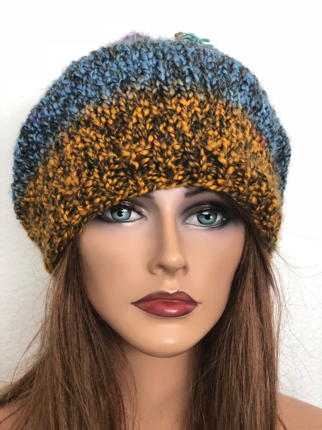 Hand Knits 2 Love Slouch Beanie Hat Tassel Hearts Designer Fashion Boho Chic Hip Hand Knits 2 Love Hat Beanie Slouch Designer Fashion Tassels  main image 2