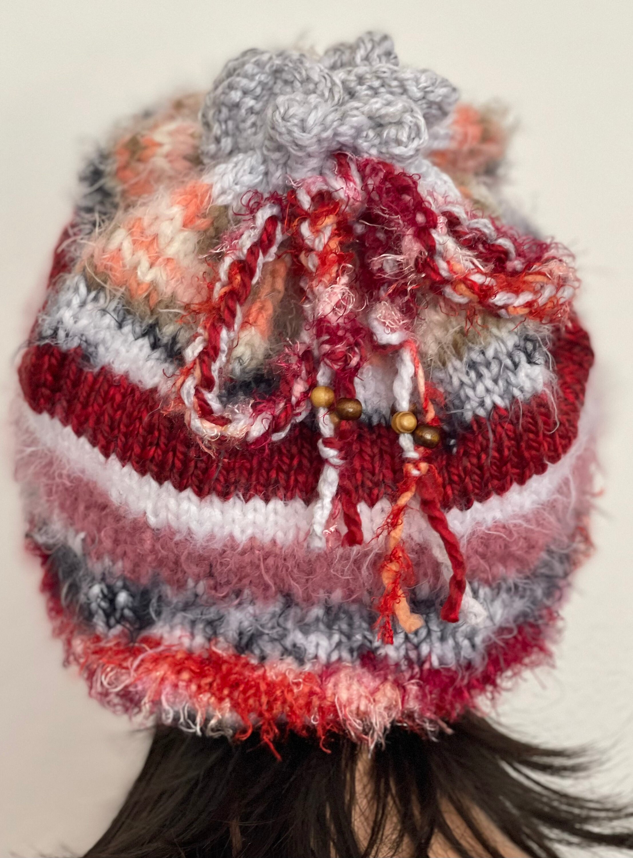 Hand Knits 2 Love Slouch Hat Beanie Cap Designer Fashion Tie 