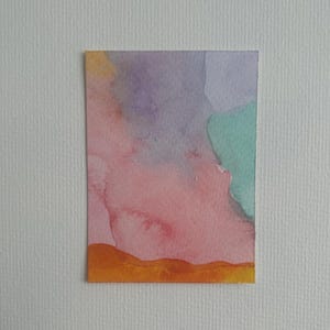 Original ACEO Watercolor Miniature Abstract Painting - Miniature Watercolor Painting - ACEO Miniature Painting 2.5&quot;x3.5&quot; - ACEO Painting