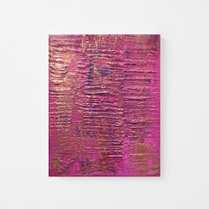 Original Palette-knife Abstract Acrylic Painting - Textured Acrylic Abstract Painting - Pink Gold Abstract Art - Contemporary Abstract 8x10