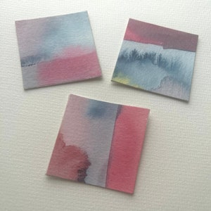 Originele aquarel abstracte kunst stickers set van 3 - abstracte kunst stickers - originele kunst stickers - plakboek stickers - dagboek stickers