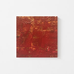 Original Acrylic Abstract Painting on Wood - Original Acrylic Painting - Miniature Abstract Artwork - Miniature Acrylic Wallart - 4”x4”