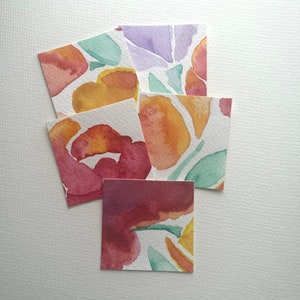 Original Aquarell Abstrakte Kunst Sticker Set - Abstrakte Blumen Sticker - Original Kunst Sticker - Scrapbook Sticker - Aquarell Sticker