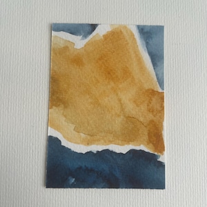 Original ACEO Watercolor Miniature Abstract Painting - Miniature Watercolor Painting - ACEO Miniature Painting 2.5&quot;x3.5&quot; - ACEO Painting