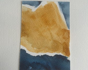 Original ACEO Watercolor Miniature Abstract Painting - Miniature Watercolor Painting - ACEO Miniature Painting 2.5"x3.5" - ACEO Painting
