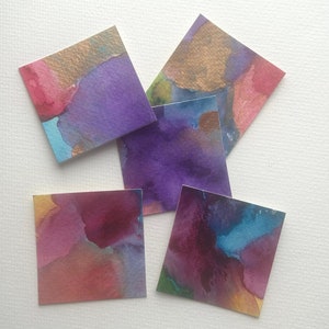 Originele aquarel abstracte kunststickers - abstracte aquarelstickers - originele kunststickers - plakboekstickers - aquarelstickers
