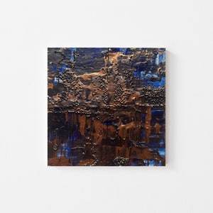Original Abstract Acrylic Painting on Wood Panel - Original Acrylic Abstract Painting - Miniature Abstract Artwork - Miniature Wallart 4&quot;x4&quot;
