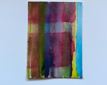 Original ACEO Watercolour Miniature Abstract Painting - Miniature Watercolour Painting - ACEO Miniature Painting 2.5"x3.5" - ACEO Painting