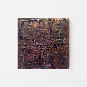Original Acrylic Abstract Painting on Wood - Original Abstract Acrylic Painting - Miniature Acrylic Wallart - Mini Abstract Art - 4&quot;x4&quot;