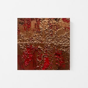 Original Abstract Acrylic Painting on Wood -  Miniature Acrylic Painting - Original Abstract Art - Original Acrylic Abstract Painting 4&quot;x4&quot;