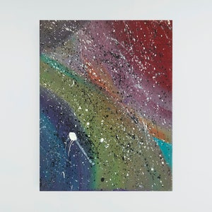 Original Acrylic Abstract Painting on Canvas - Contemporary Colourful Abstract Acrylic Canvas - Abstract Drip Art Acrylic Painting - 14”x18”