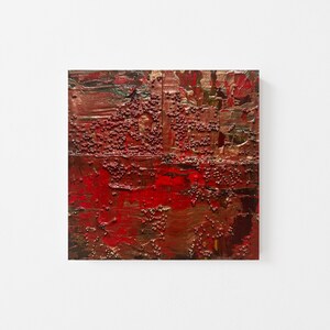 Original Acrylic Abstract Painting on Wood - Original Abstract Acrylic Painting - Miniature Painting - Miniature Abstract Artwork - 4&quot;x4&quot;