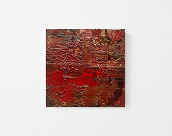 Original Acrylic Abstract Painting - Palette-knife Abstract Acrylic Painting - Textured Acrylic Abstract Painting - Red Gold Abstract Art