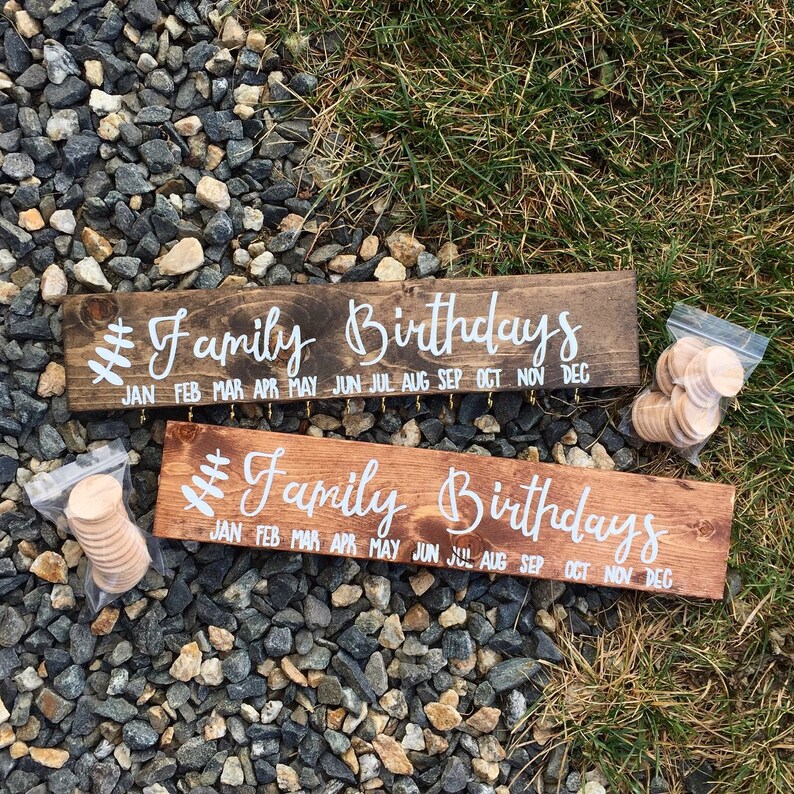 Family birthdays wood sign diy do it yourself kit Etsy
