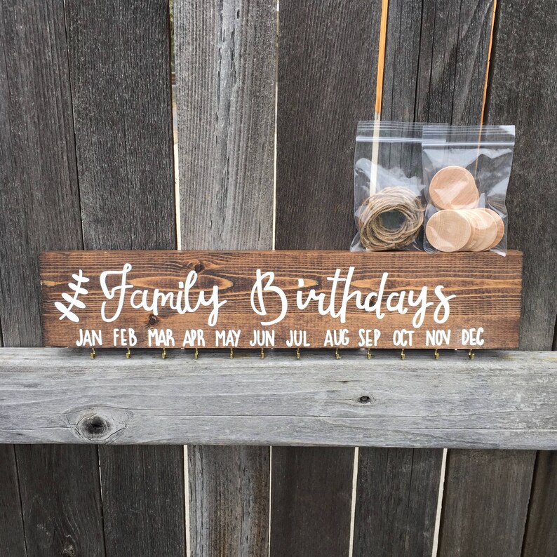 Family birthdays wood sign diy do it yourself kit Etsy