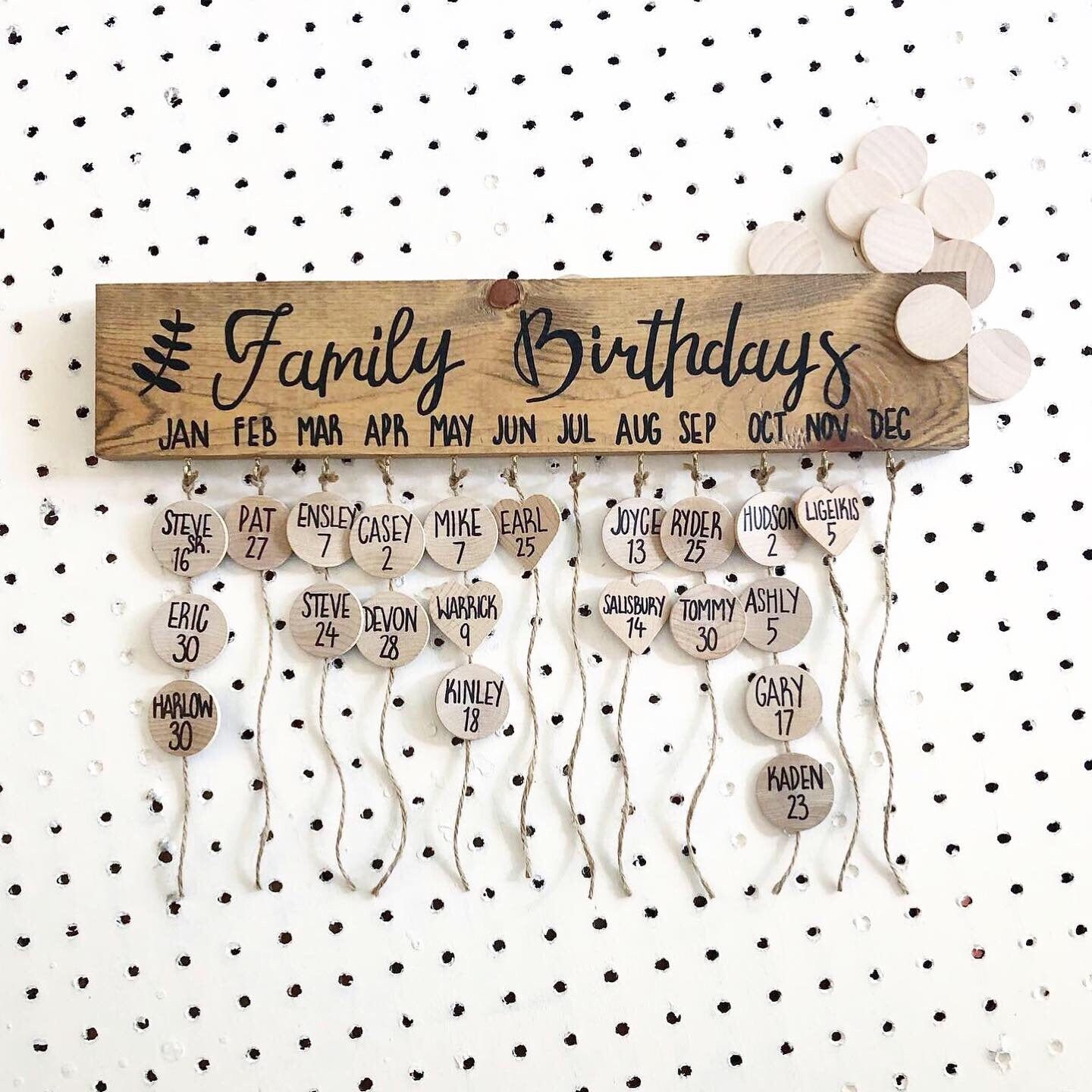 Family birthdays wood sign diy do it yourself kit Etsy