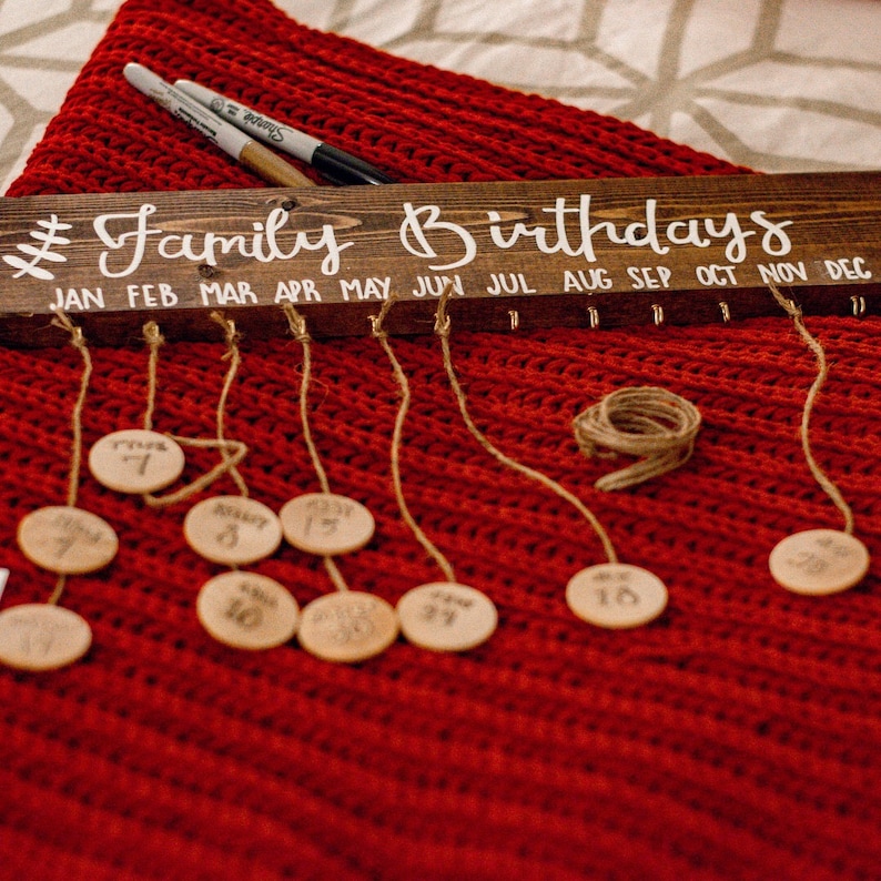 Family birthdays wood sign diy do it yourself kit Etsy