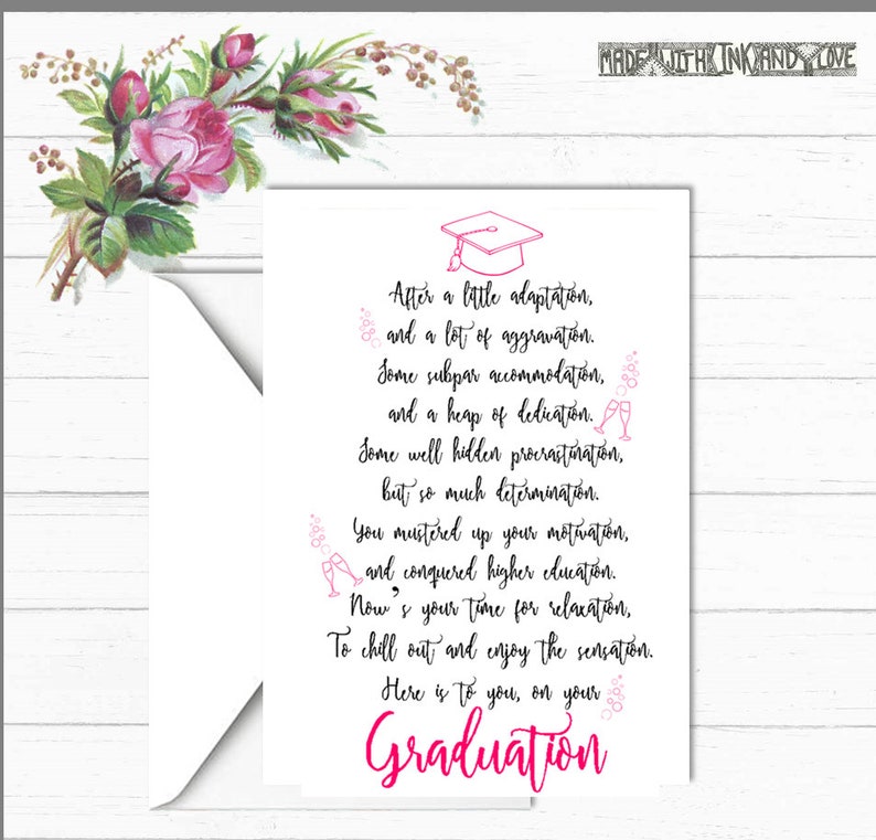 grappige afstuderen card grappig gedicht van kaart de kaart | etsy