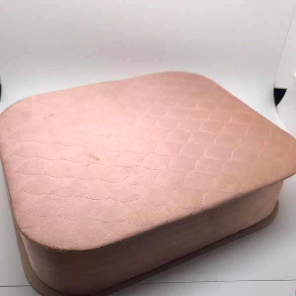 Vintage light pink satin drawer lingerie organizer divider hosiery box
