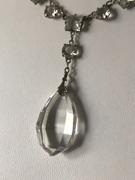 Victorian Antique crystal drop necklace - image 9