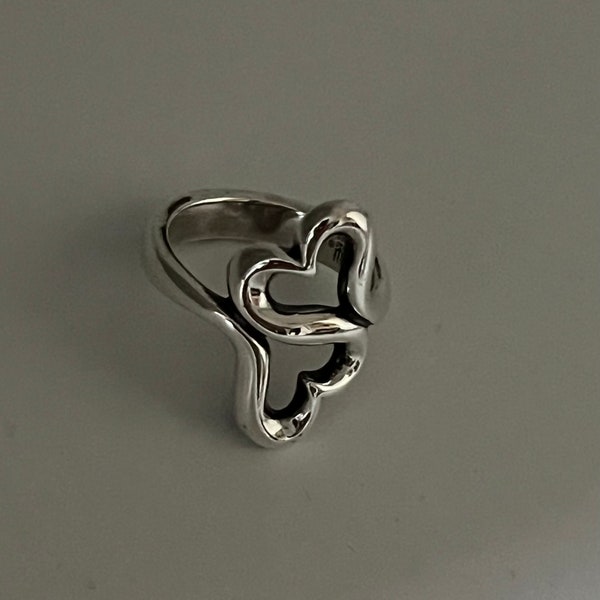 James Avery Sterling Silver Heart to Heart Ring Sz 6.5