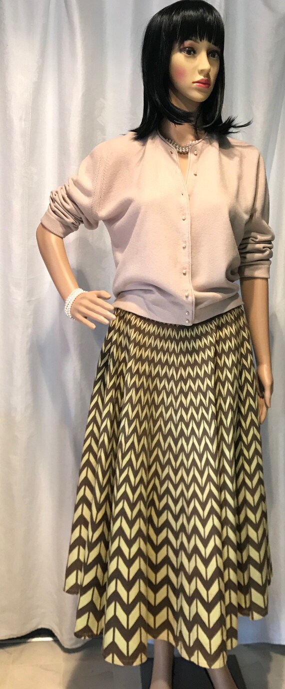 Vintage 1950's cotton geometric patterned swirl wr