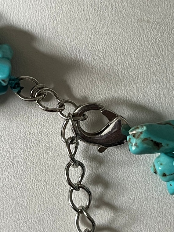 Dyed howlite turquoise colored beaded collar chok… - image 3