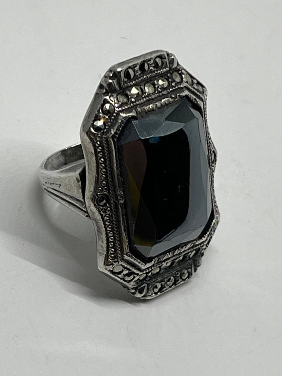 Vintage sterling silver marcasite ring size 3 3/4