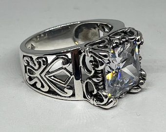 Silpada Sterling Silver Uptown Cubic Zirconia Ring Size 8
