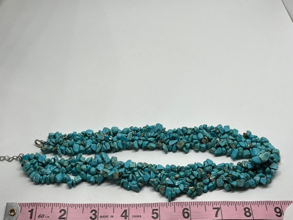 Dyed howlite turquoise colored beaded collar chok… - image 5