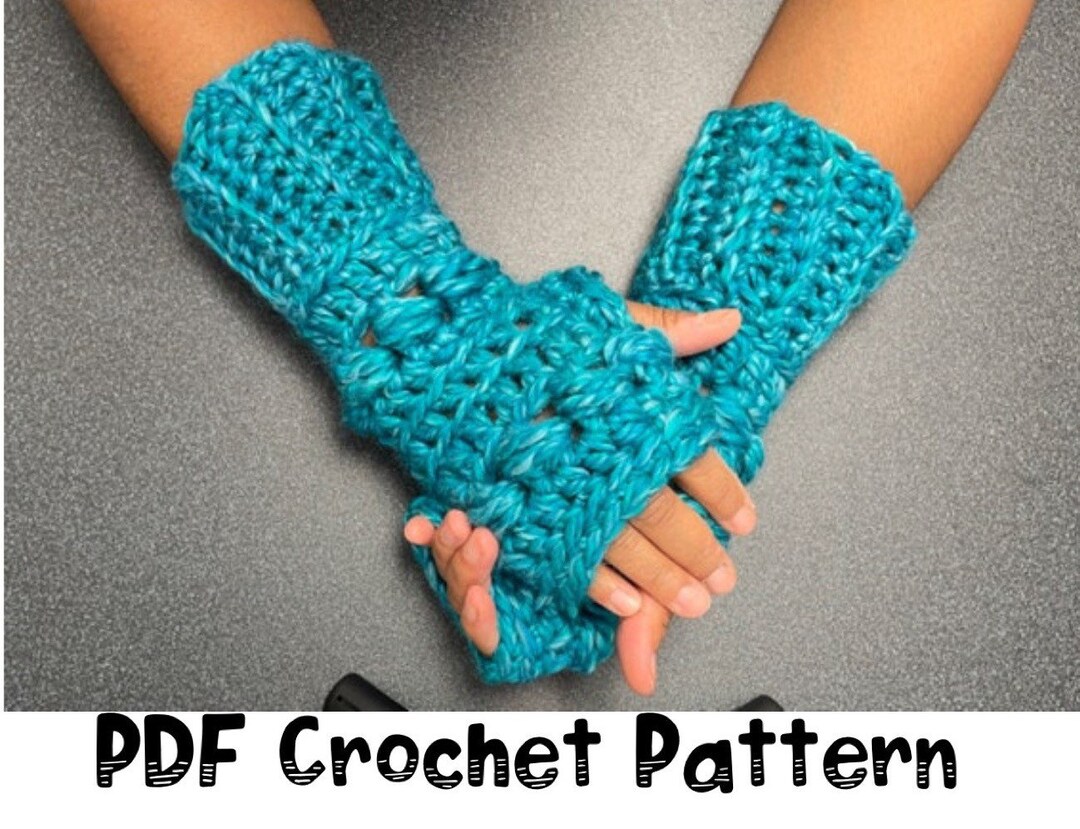 Crochet Fingerless Gloves Pattern PDF Digital Pattern Crochet Mittens