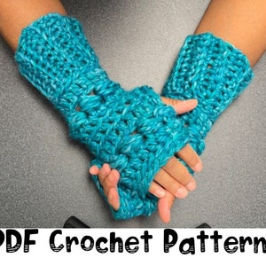 Crochet Fingerless Gloves Pattern PDF digital pattern crochet mittens video tutorial included quick handmade gift hand warmer
