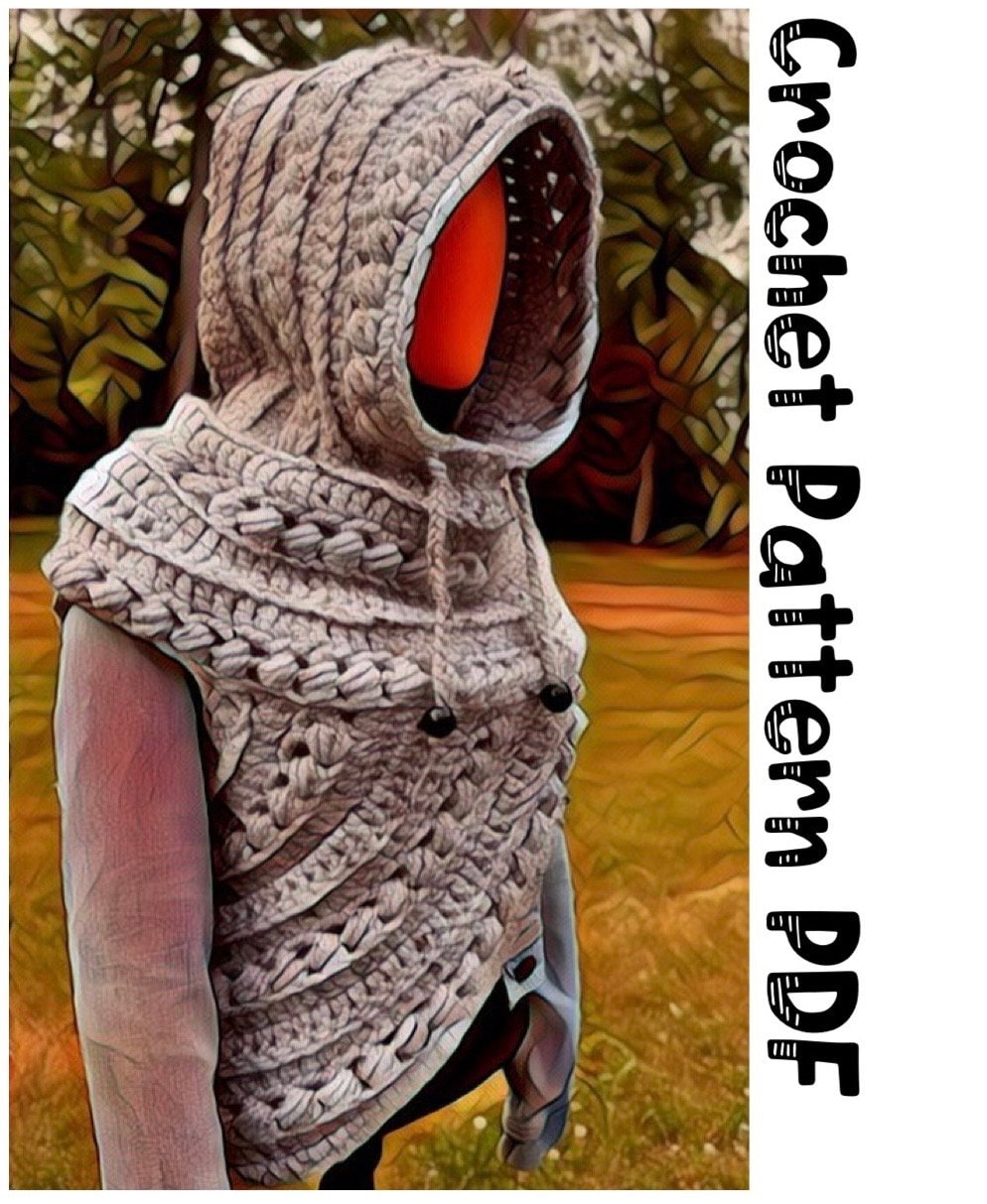 Crossbody Hood Crochet Pattern: Hunger Games Inspired Cowl Vest