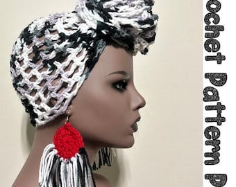 Crochet Headwrap Pattern Durag style headwrap with straps for tieing multiple ways PDF crochet digital pattern