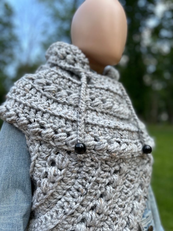 Crossbody Hood Crochet Pattern: Hunger Games Inspired Cowl Vest