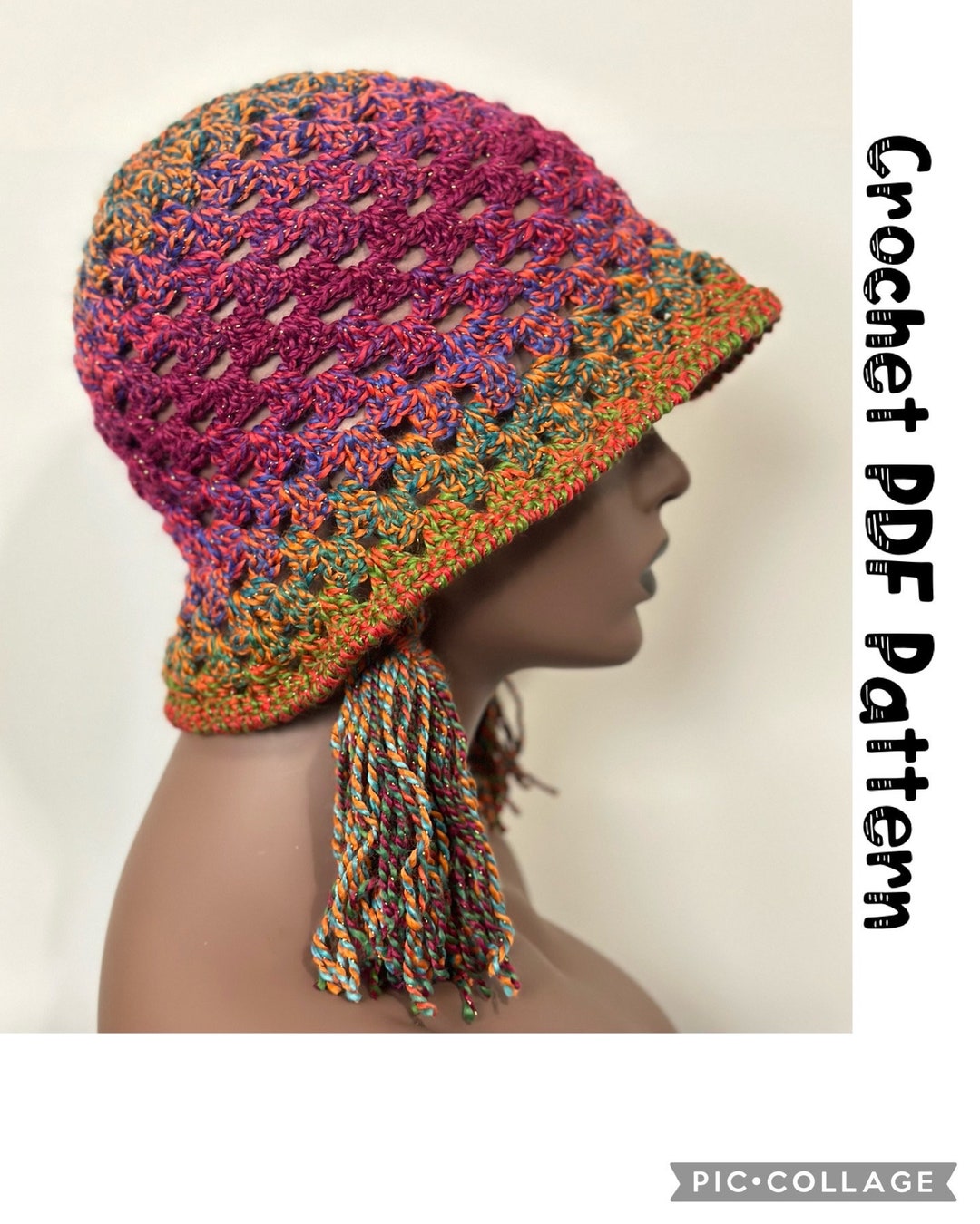Crochet Bucket Hat PATTERN Pdf. DIY Hat Granny Bucket Pattern With