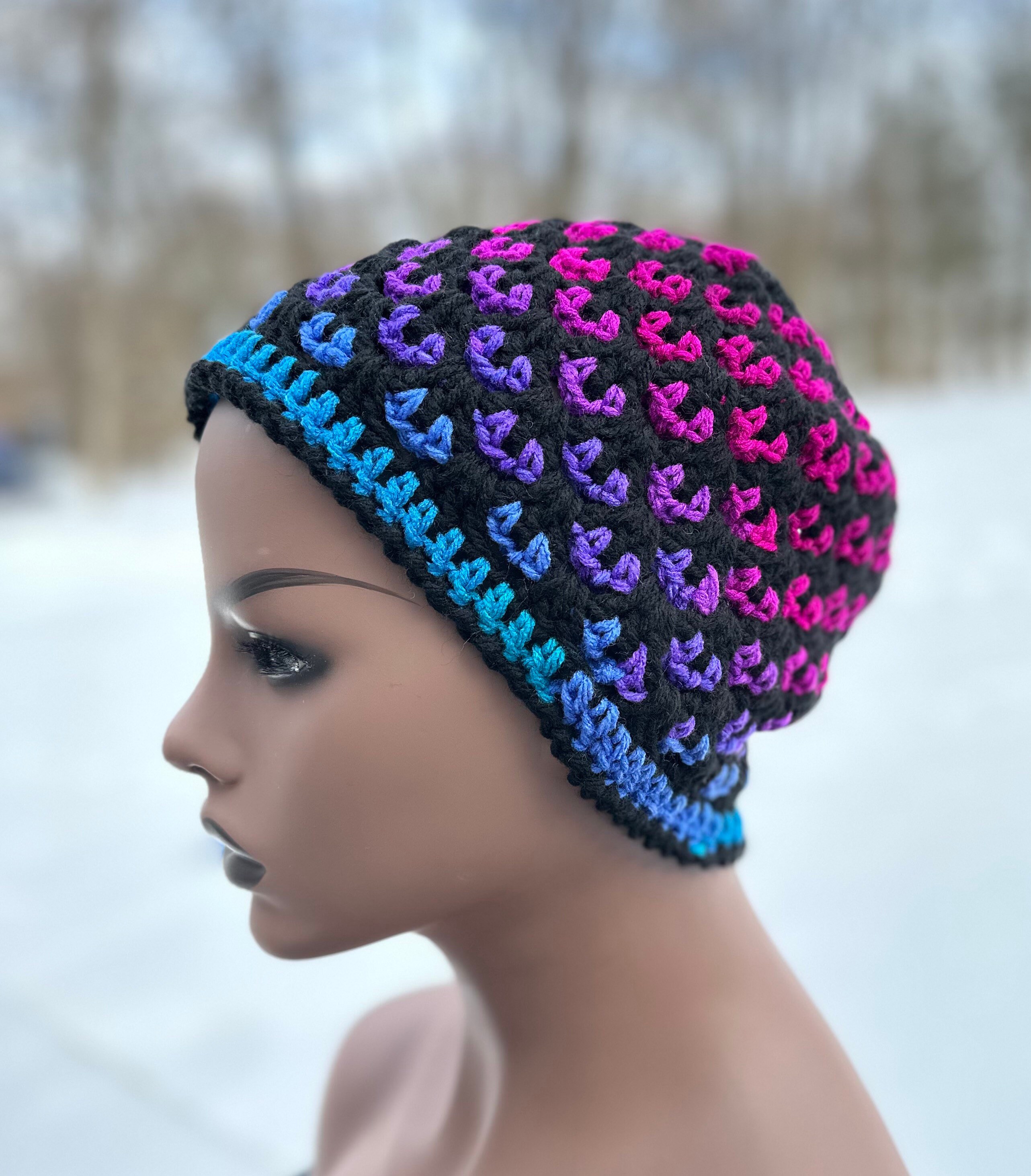 [ LMC]★25SS★韓国人気★CROCHET SQUARE BEANIE Crochet Beanie PATTERN - Crisscross Slouchy Beanie - Crochet