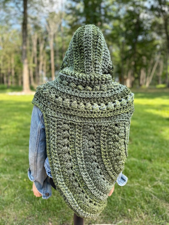 Crossbody Hood Crochet Pattern: Hunger Games Inspired Cowl Vest