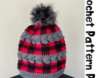 Buffalo Plaid and Plaits HAT **Crochet PatternPDF**