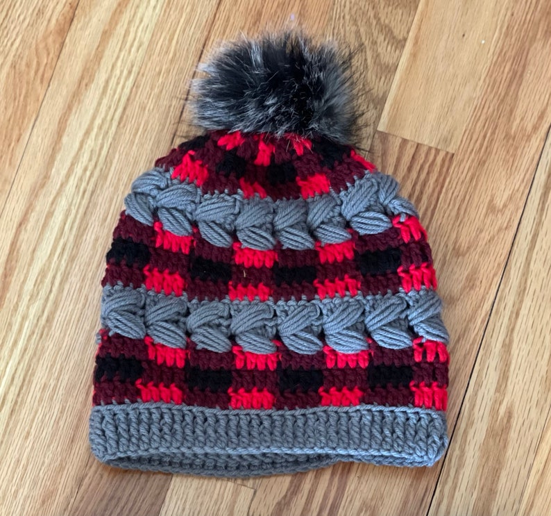 Buffalo Plaid and Plaits HAT Crochet PatternPDF image 2