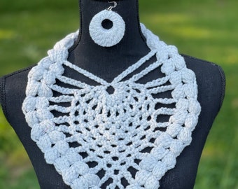 PineappleLove  Crochet Necklace with Earrings