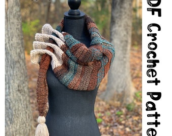 Keyhole Scarf CROCHET PATTERN Ruffle scarf gift for her crochet scarf for winter scarf for fall neck warmer beautiful pattern crochet