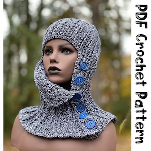 Crochet Ski Mask Balaclava PDF CROCHET PATTERN Balaclava / Ski Mask / Chainmail / Crochet Hood Crochet pullover hat pattern