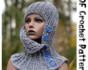 Crochet Ski Mask Balaclava PDF CROCHET PATTERN Balaclava / Ski Mask/ Chainmail / Crochet Hood Crochet pullover hat pattern