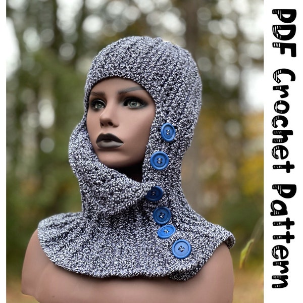 Crochet Ski Mask Balaclava PDF CROCHET PATTERN Balaclava / Ski Mask/ Chainmail / Crochet Hood Crochet pullover hat pattern